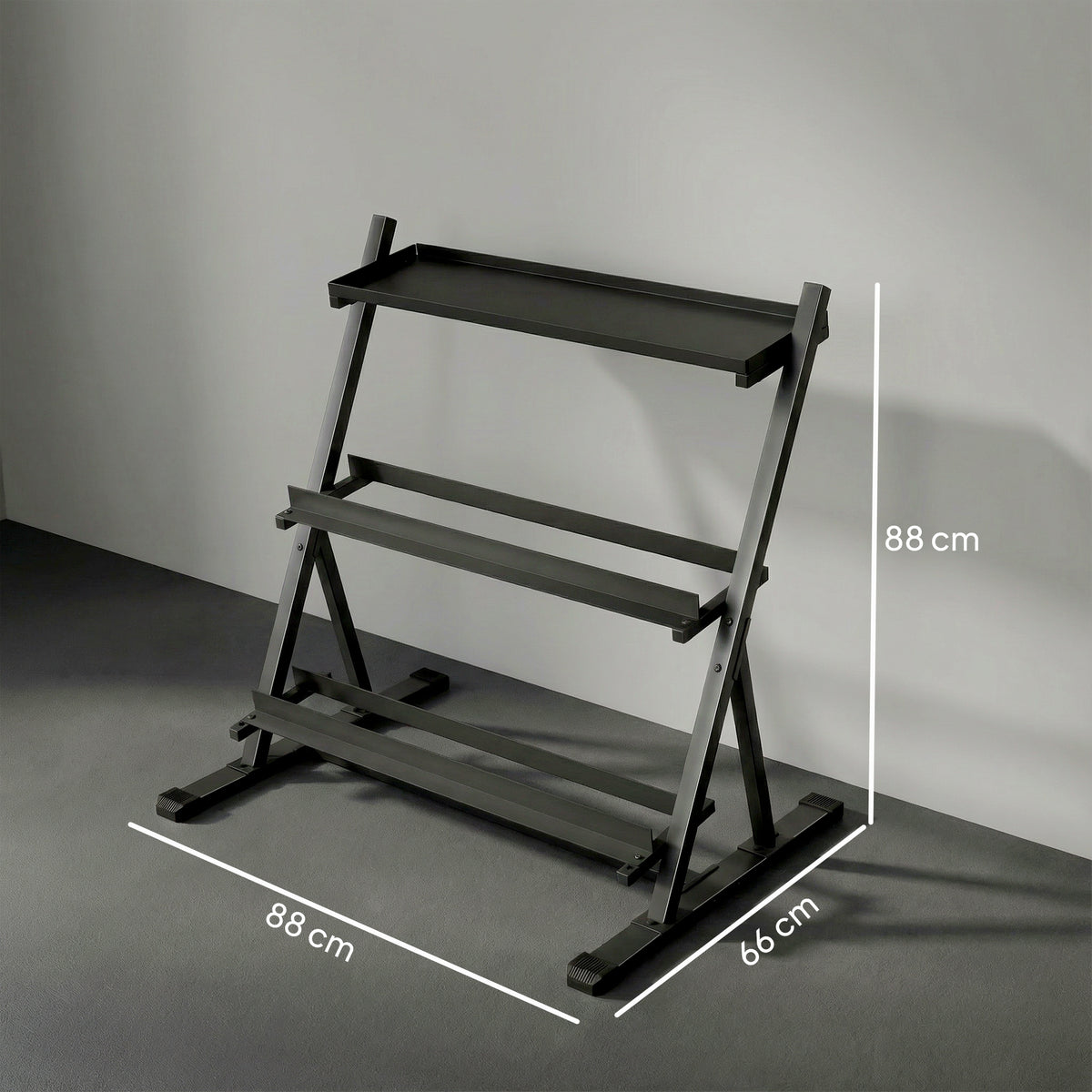 3-Tier Adjustable Dumbbell Rack, Heavy-Duty Weight Rack for Dumbbells, Kettlebells and Multiple Balls, Space-Saving Weight Storage Stand for Home Gym, 200 KG Capacity