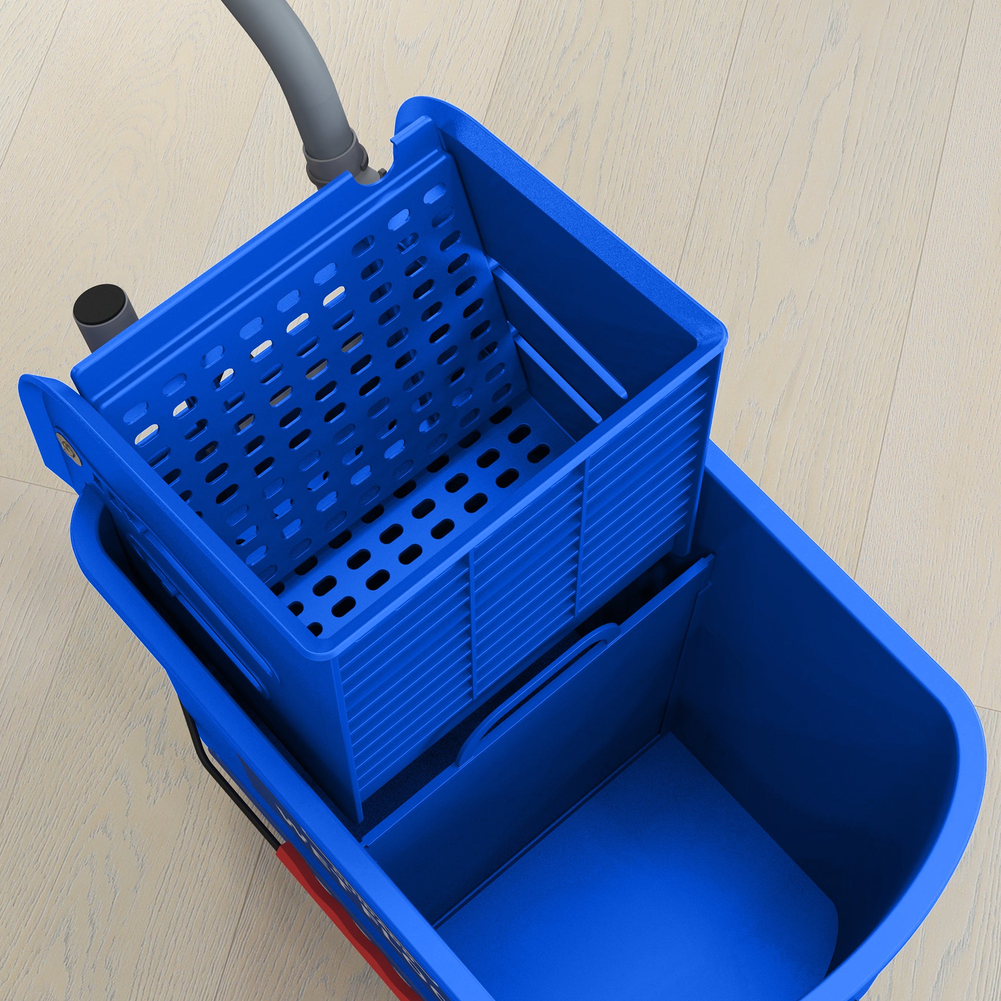 20L Mop Bucket on Wheels, with Water Separation Panel - Blue