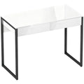 High Gloss Work Table, with Drawers - White