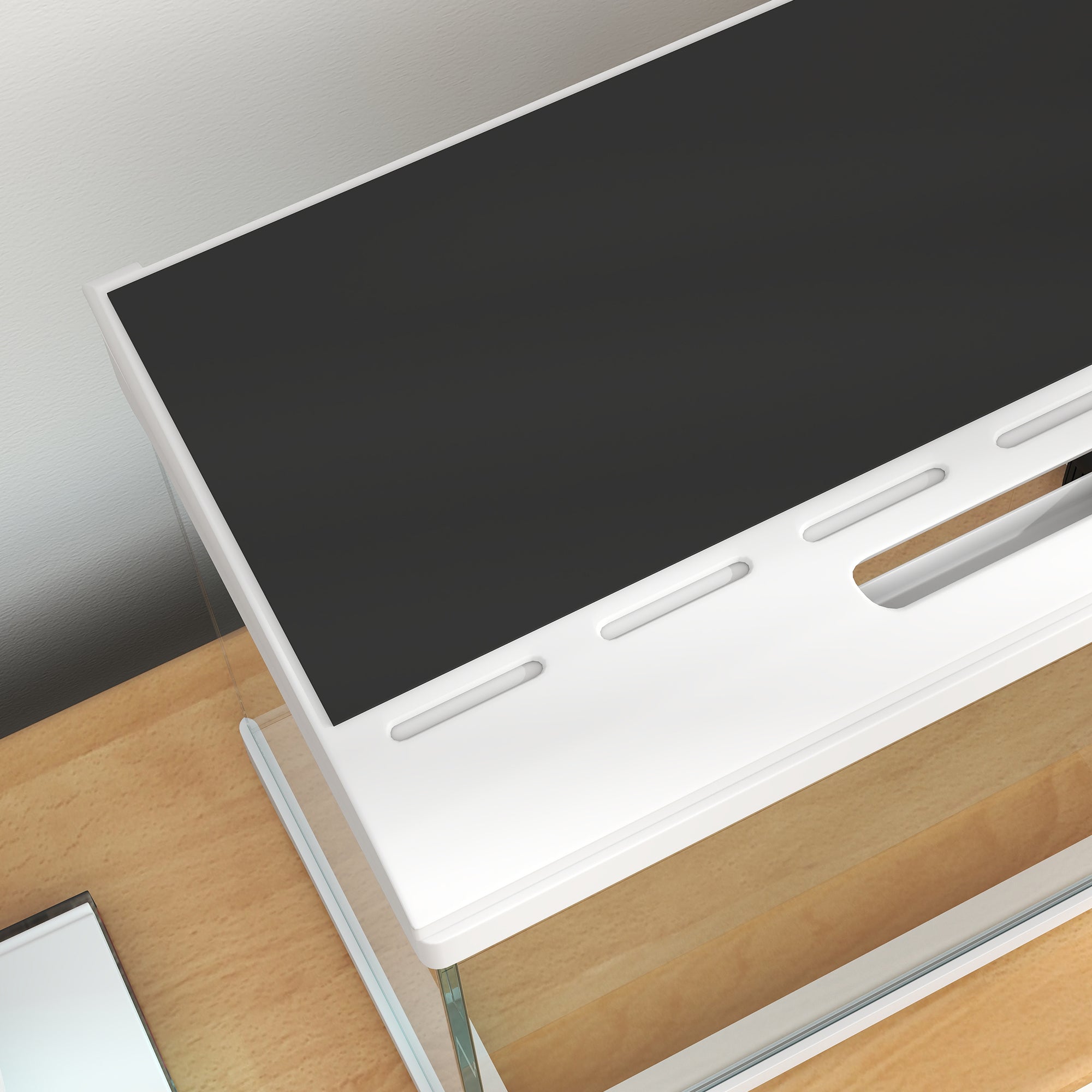 27L Glass Fish Tank with Filter System, LED Light, Water Pump, for Betta, Goldfish, Shrimps, White