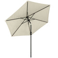 2.6 m Garden Parasol Umbrella with Aluminium Pole, Outdoor Patio Umbrella with Tilt and Crank, Vent, Cream White