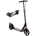 Kids Scooter with 4-Level Adjustable Handlebar, Dual Brake, 200mm Wheels, ABEC-7 Bearings - Black