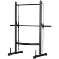 Adjustable Squat Rack with Pull-Up Bar and Barbell Bar for Home Gym - Black and Silver