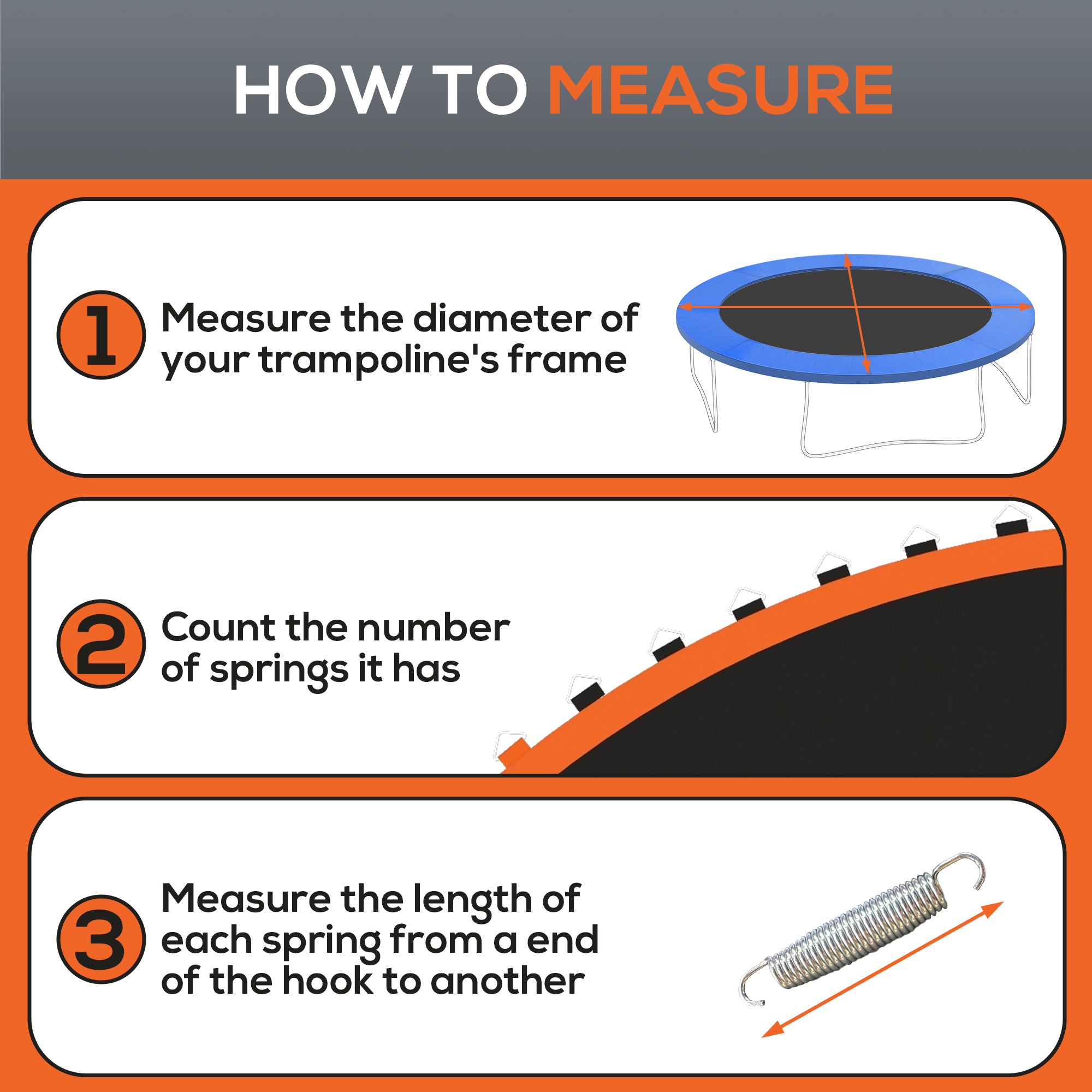 Replacement 12ft Trampoline Mat with 72 V-Hooks and Spring Pull Tool for 14cm Springs - Orange
