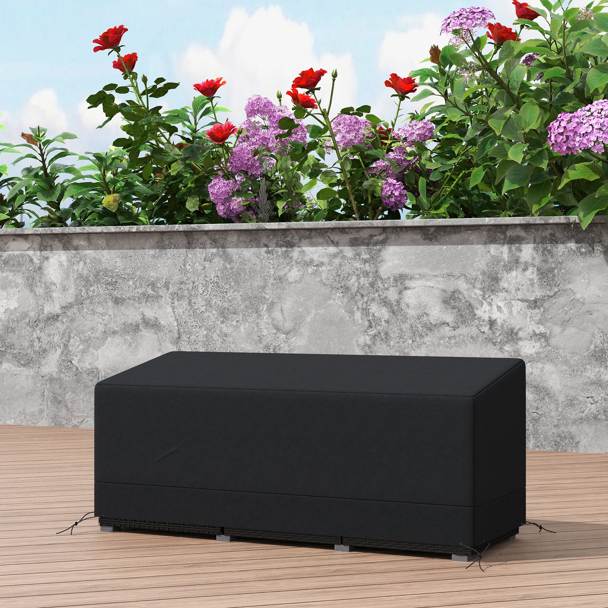 3 Seater Outdoor Sofa Cover Water & UV Resistant - Black
