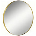 Round Wall Mirror 61 cm, Wall Mounted Bathroom Mirror with Tempered Safety Glass and Aluminium Alloy Frame, Gold Tone