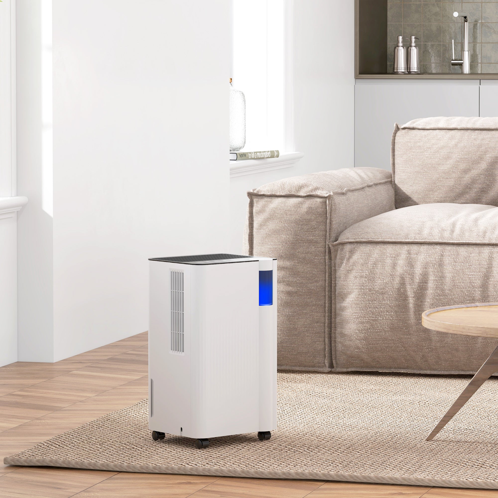 12L/Day Dehumidifier with 2L Tank, Continuous Drainage, Digital Display, Timer & Child Lock for Bedroom - White