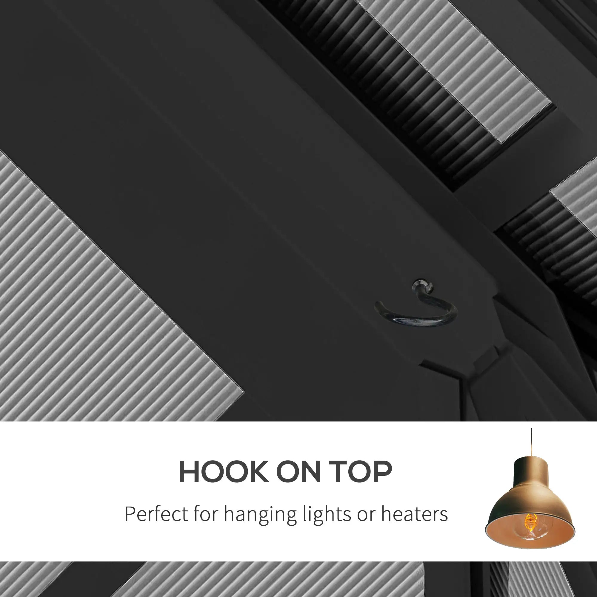 3 by 3.6 Metre Hardtop Gazebo with Polycarbonate Roof and Curtains - Dark Grey