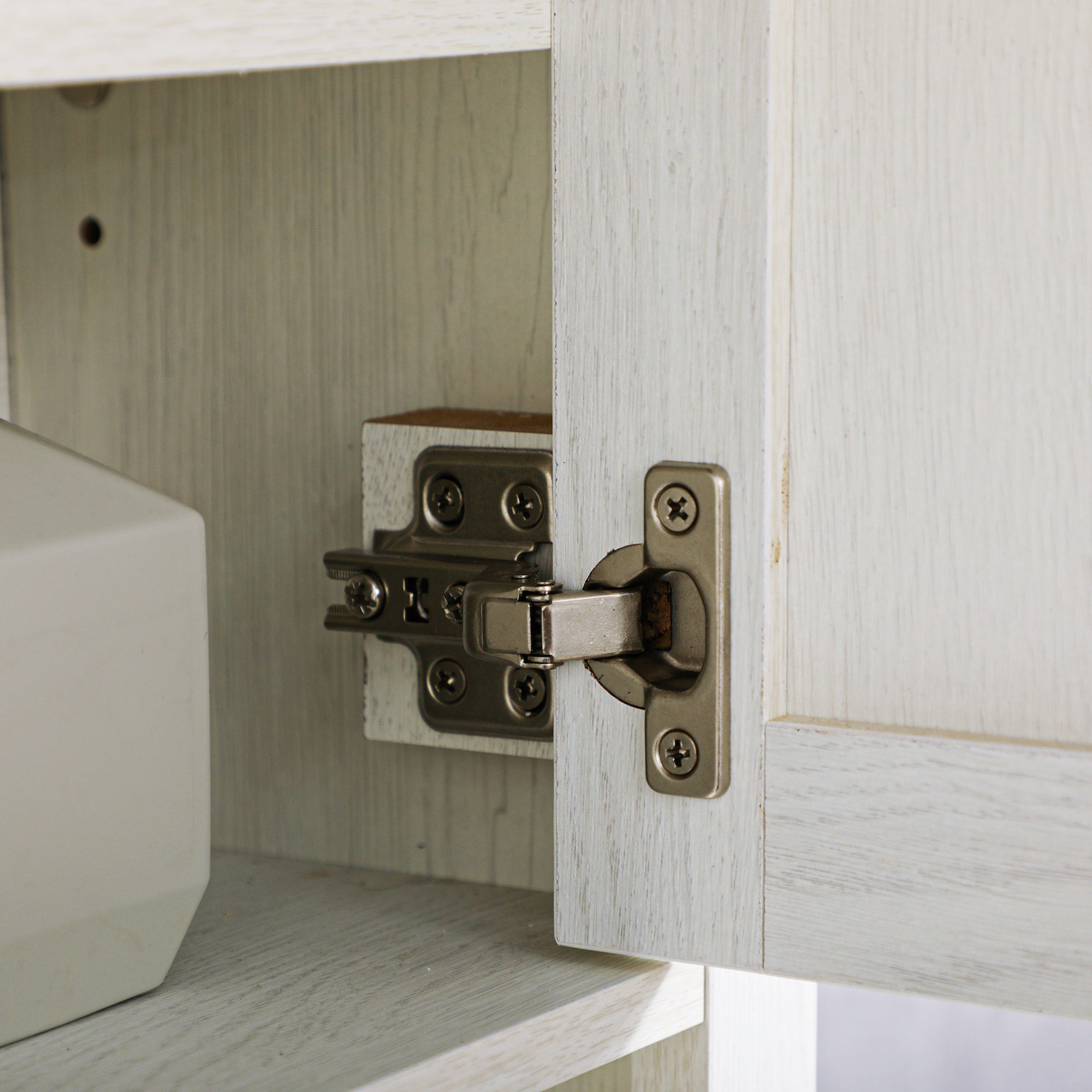 On-Wall Farmhouse Bathroom Storage Cabinet - White