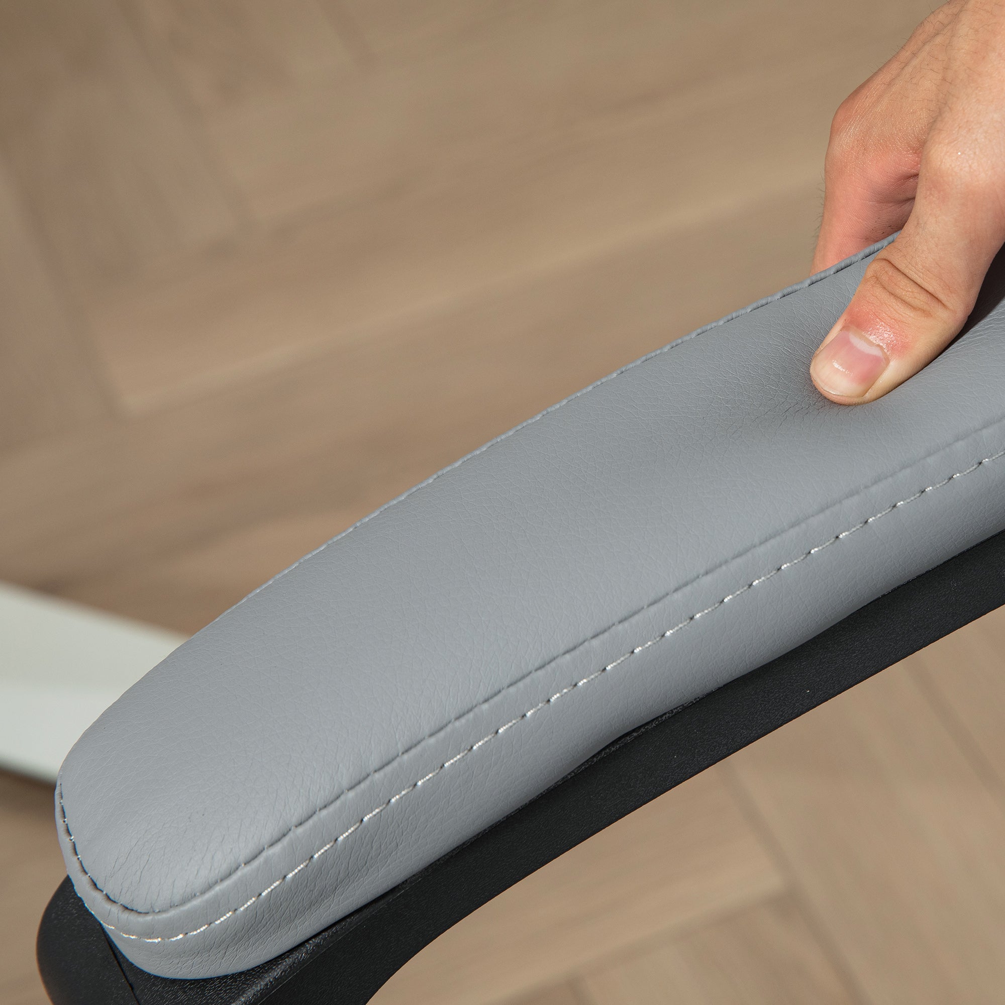 Faux Leather Office Chair - Grey