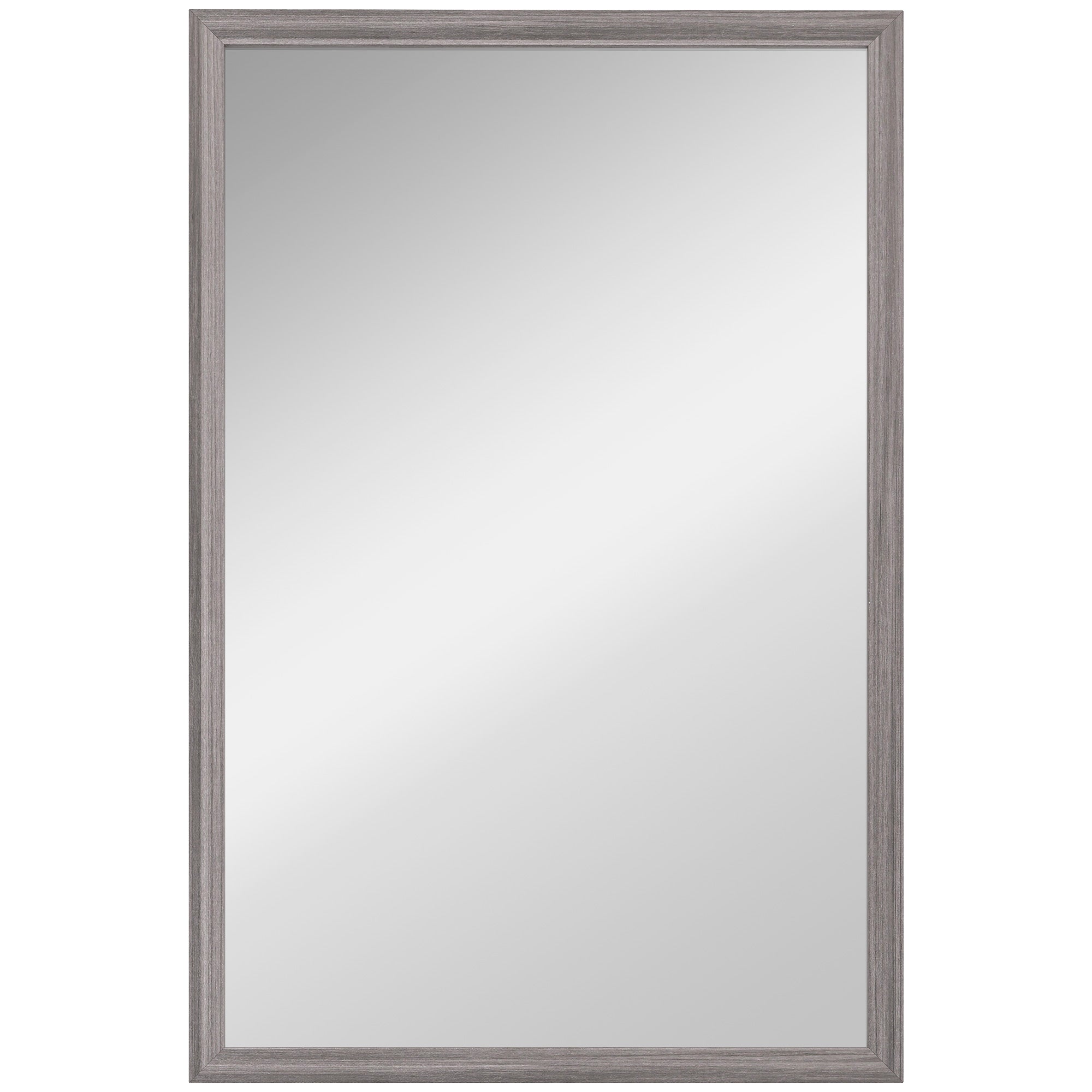 Wall Bathroom Mirror, 40 x 60 cm Wall-Mounted Mirror for Living Room, Bedroom, Hallway, Grey