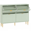 Elegant Four-Drawer Shoe Cabinet - Light Green