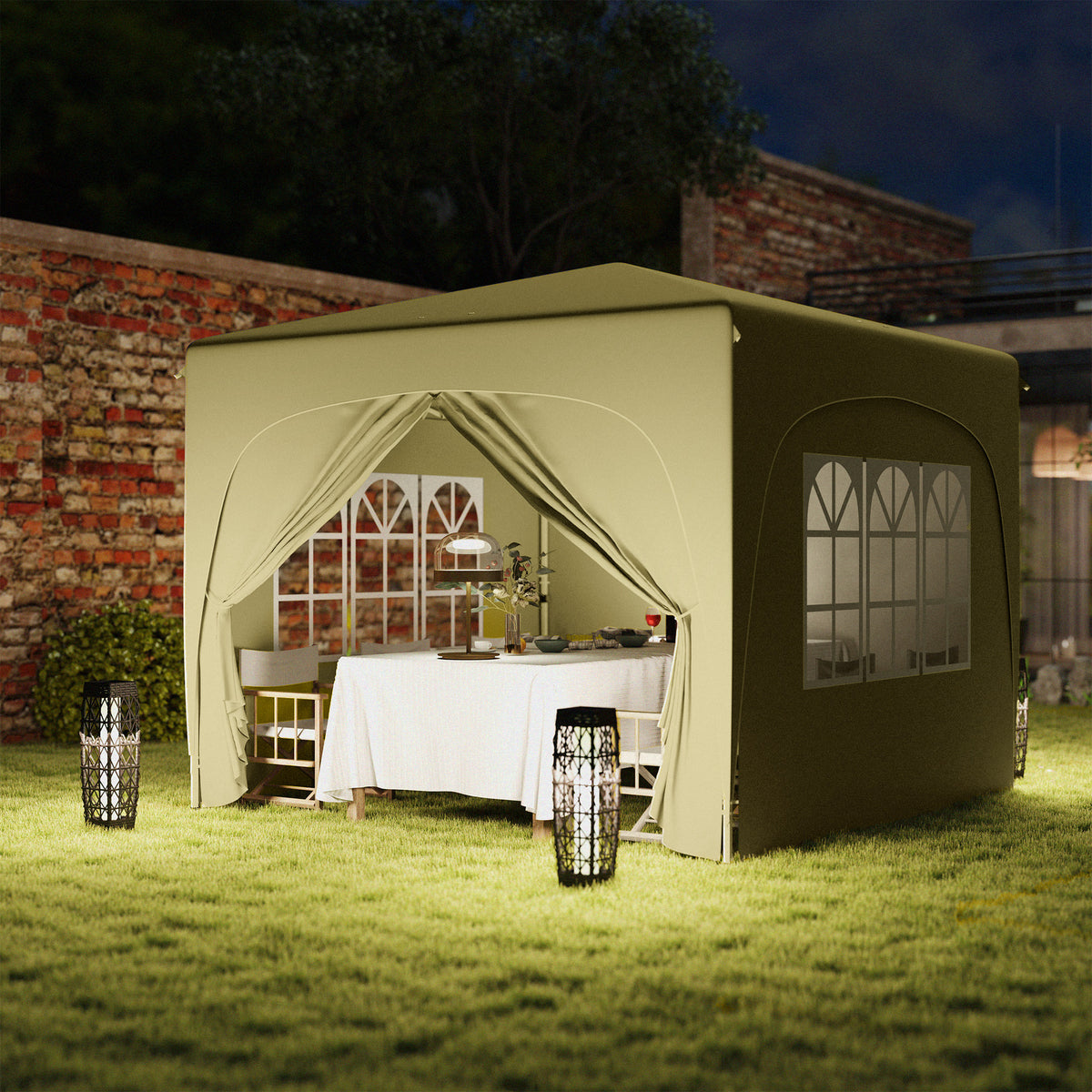 3 x 3m Pop-Up Gazebo Shelter with UPF50+ Canopy - Sand