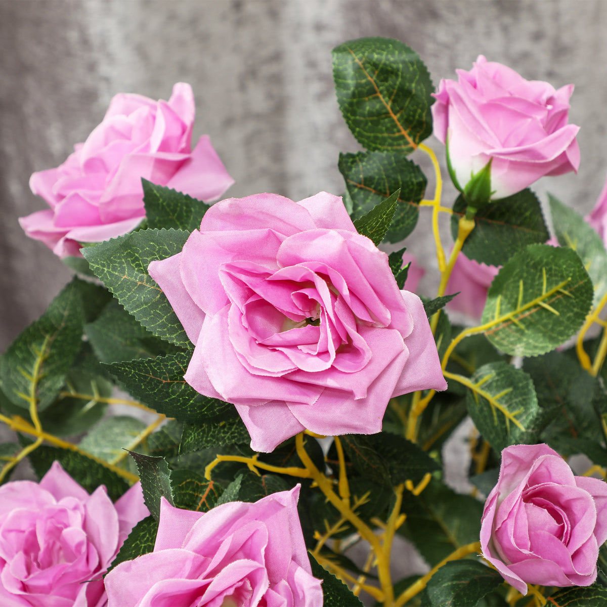 Set of 2 Artificial White Rose Plants in Pot 90cm - Purple