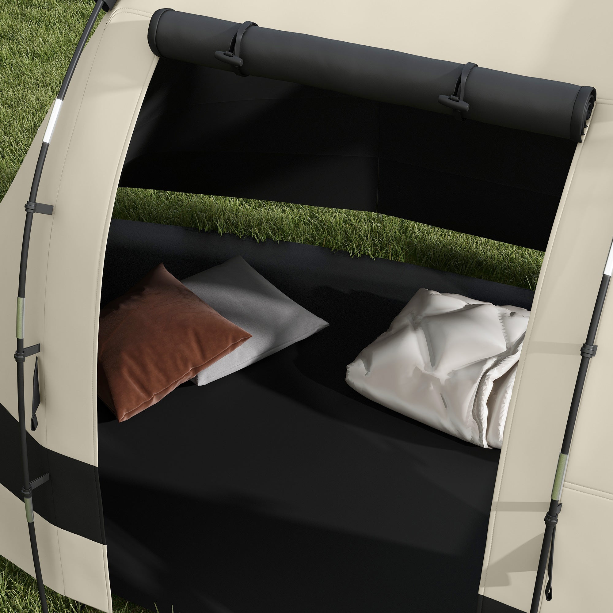 Four Man, Two Room Blackout Tent, with Accessories - Khaki