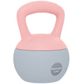 12KG Soft Kettlebell, Kettlebell with Non-Slip Handle for Home Gym, Weight Lifting, Strength Training, Pink/Grey