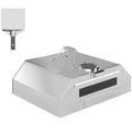 8 in Portable Stainless Steel BBQ Grill Top Pizza Oven with Built-in Thermometer and Viewing Window for Gas and Charcoal BBQ Grills, Includes Carry Handles, Pizza Stone and Peel, Silver Tone