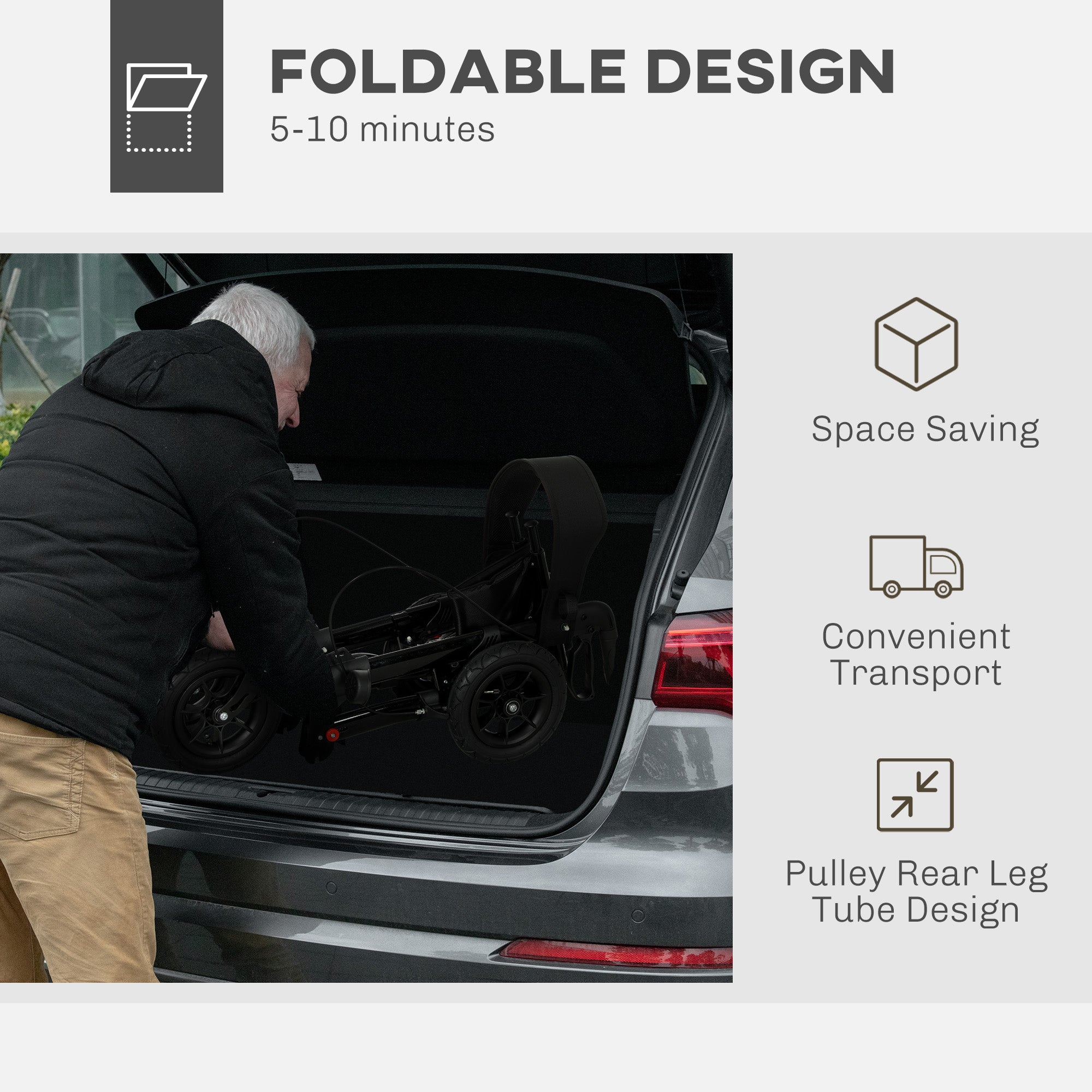 Folding Rollator Walker with Padded Seat, Backrest, Lightweight Walking Frame with Storage Bag, Dual Brakes, All-terrain Wheels, Adjustable Handle Height, 4 Wheeled Walker for Seniors, Black