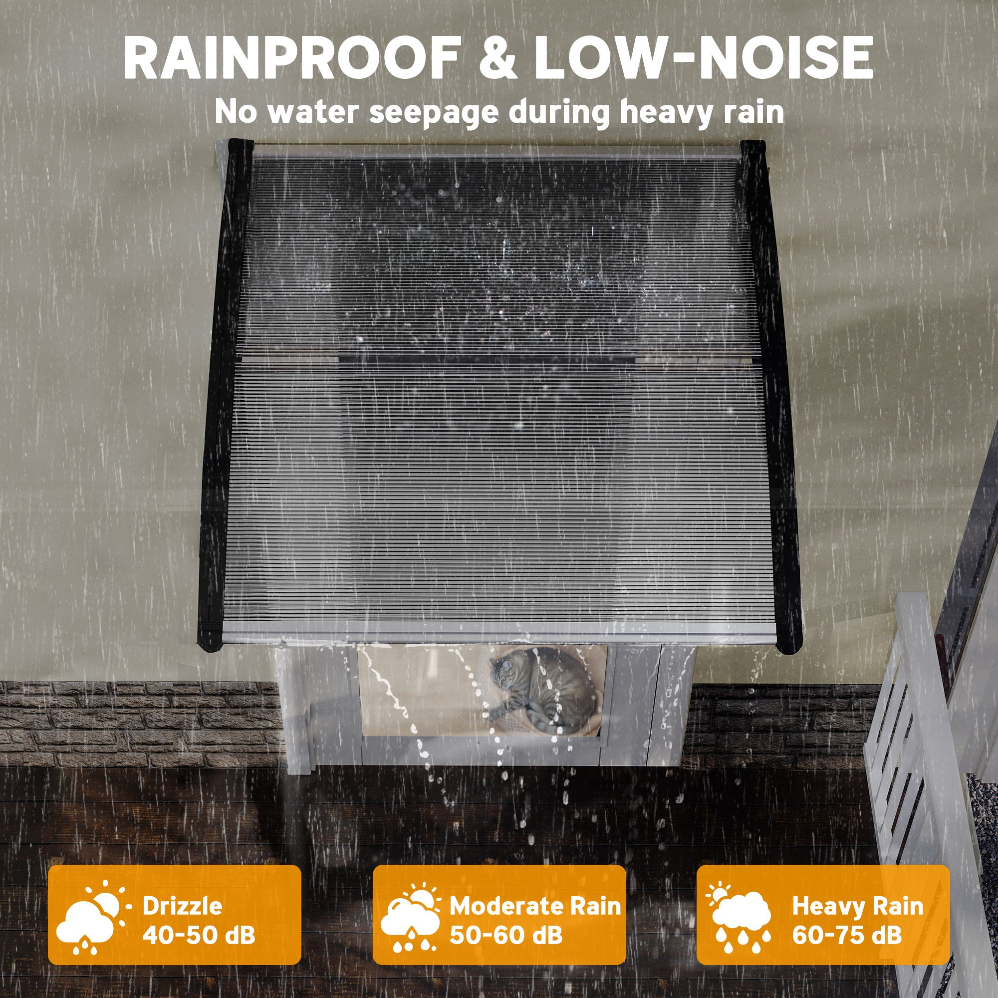 Front Door Canopy, Outdoor Awning, Rain Shelter for Window, Porch and Front/Back Door, 103 x 96.5 cm, Clear