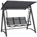 3 Seater Swing Chair, Garden Swing Bench with Adjustable Tilting Canopy, Breathable Mesh Seat 360 kg Capacity, Grey