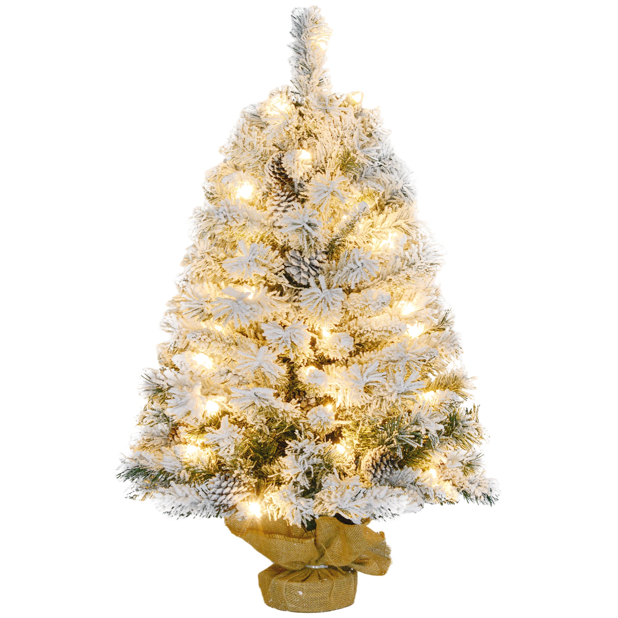 3ft Snowy Tabletop Christmas Tree, with LED Lights