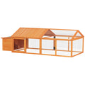 Wooden Chicken Coop for 4-8 Chickens with Nesting Box & Openable Roof - Orange