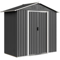 6.5 x 3.5ft Metal Garden Storage Shed - Dark Grey