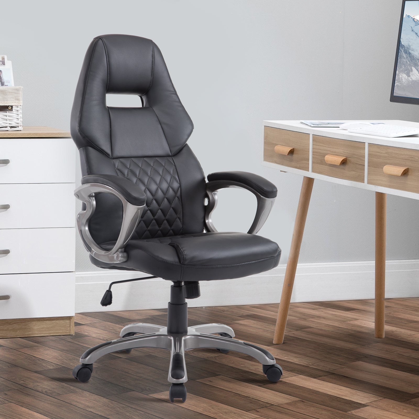 Racing Gaming Sports Chair Swivel Desk Chair Executive Leather Office Chair Computer PC chairs Height Adjustable Armchair