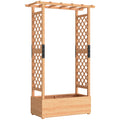 Fir Wood 110 x 44 cm Planter and Trellis Garden Bed