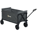 120L Folding Camping Trolley Cart with Adjustable Handle - Grey