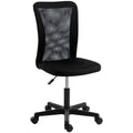 Computer Desk Chair, Armless Mesh Office Chair with Adjustable Height and Rolling Wheels, Black
