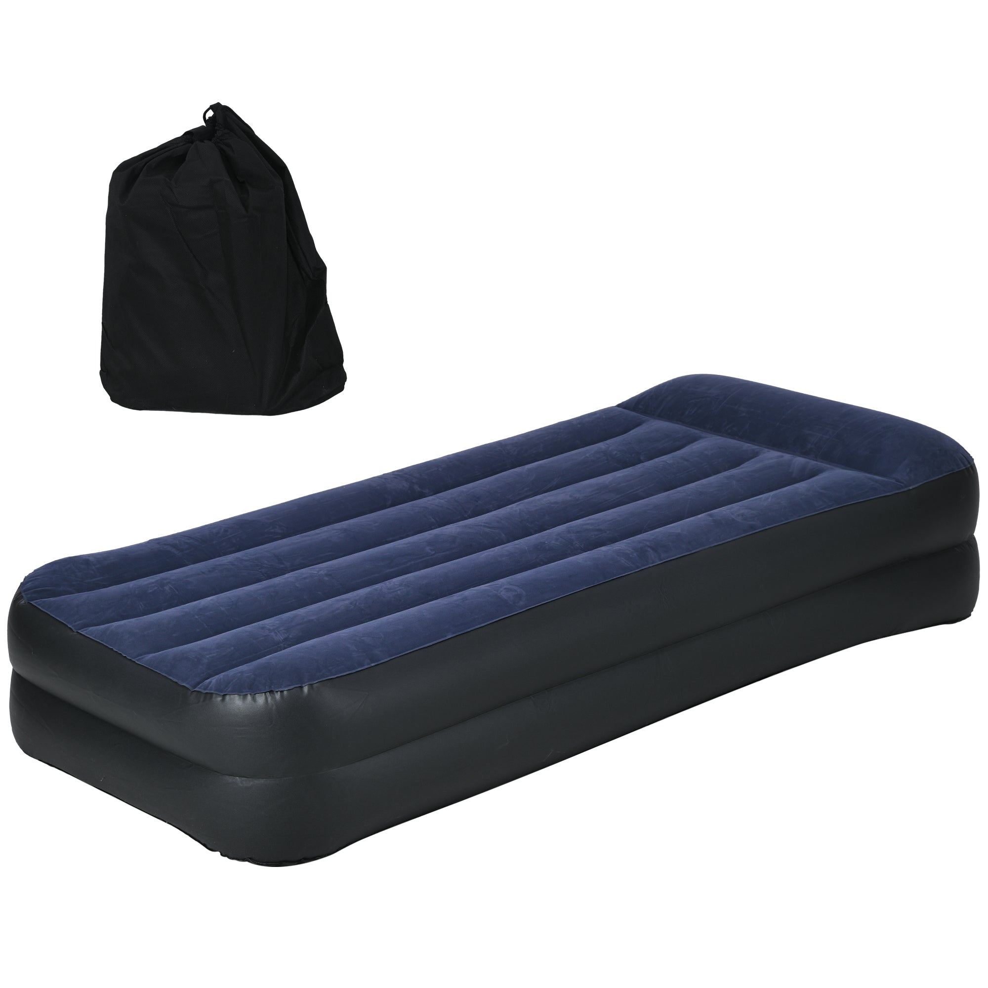 Single Air Bed with Built-in Electric Pump and Carry Bag