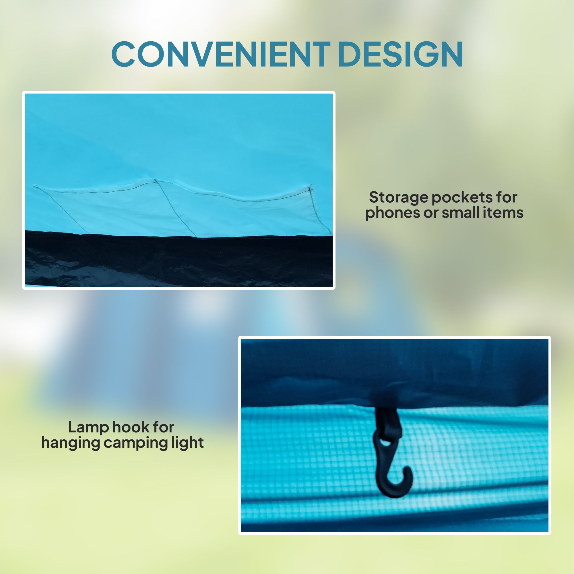 Inflatable 3-4 Man Tunnel Tent w/ Air Pump, Living Area & Vestibule, Waterproof Family Camping Air Tent w/ Sewn In Groundsheet & Removable Footprint for Camping, Hiking, Blue