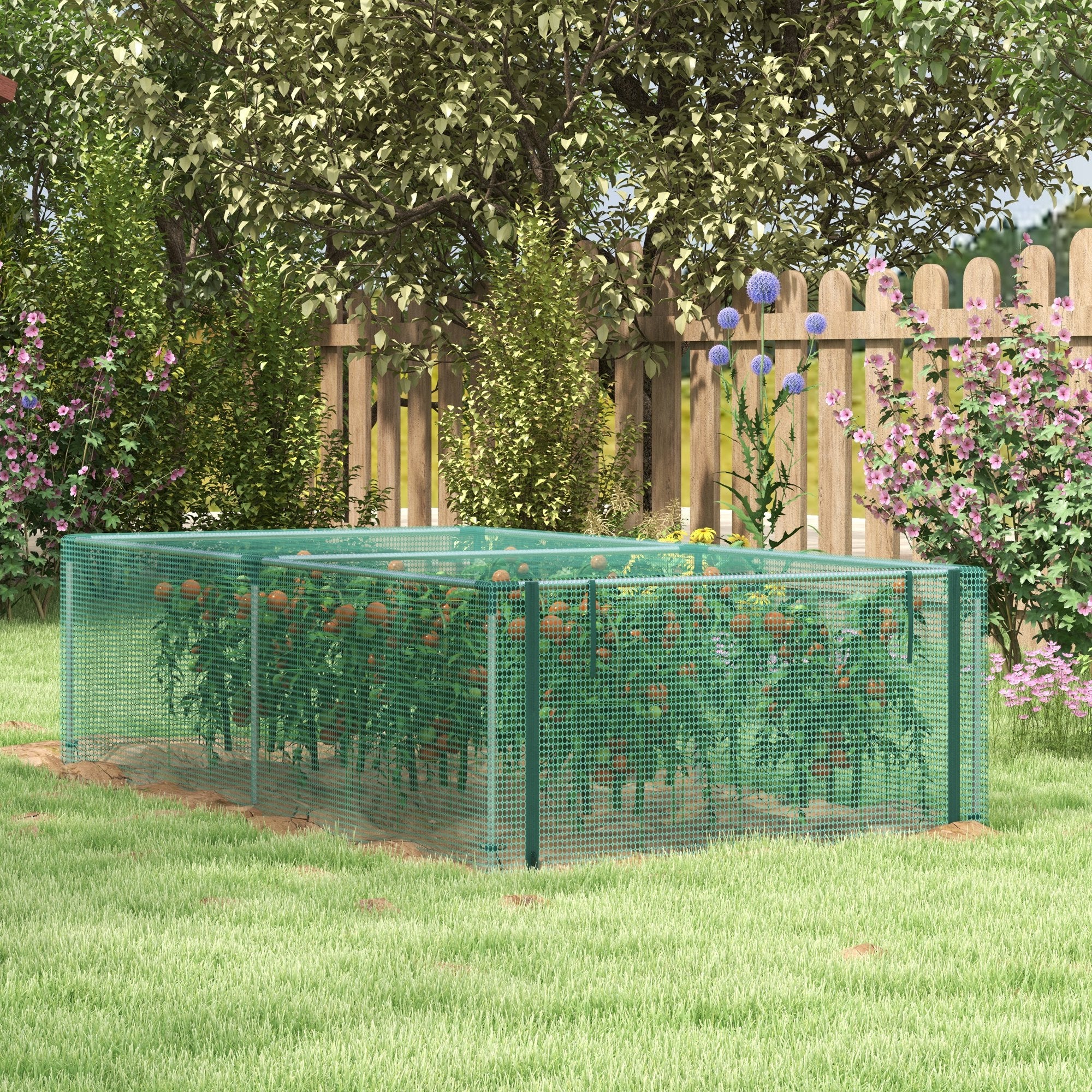 8' x 4' Plant Protection Cage, with Door, Green