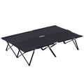 Lightweight Double Camping Cot Bed for Outdoor Comfort - Black
