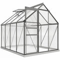 190 x 253 cm Walk-In Polycarbonate Greenhouse - Dark Grey