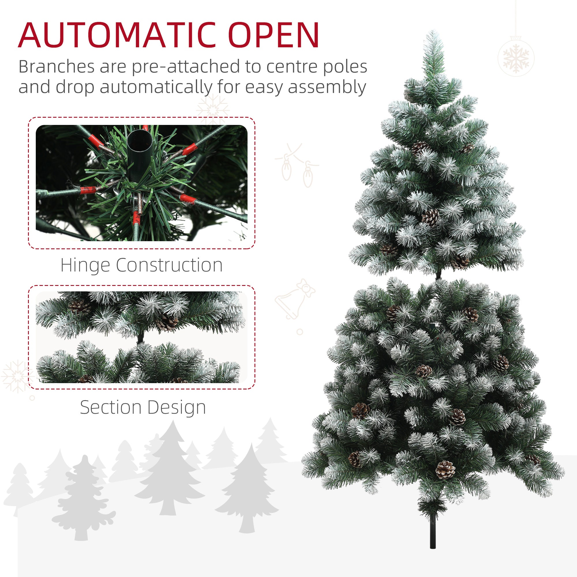 5ft Snow-Dipped Artificial Pine Christmas Tree