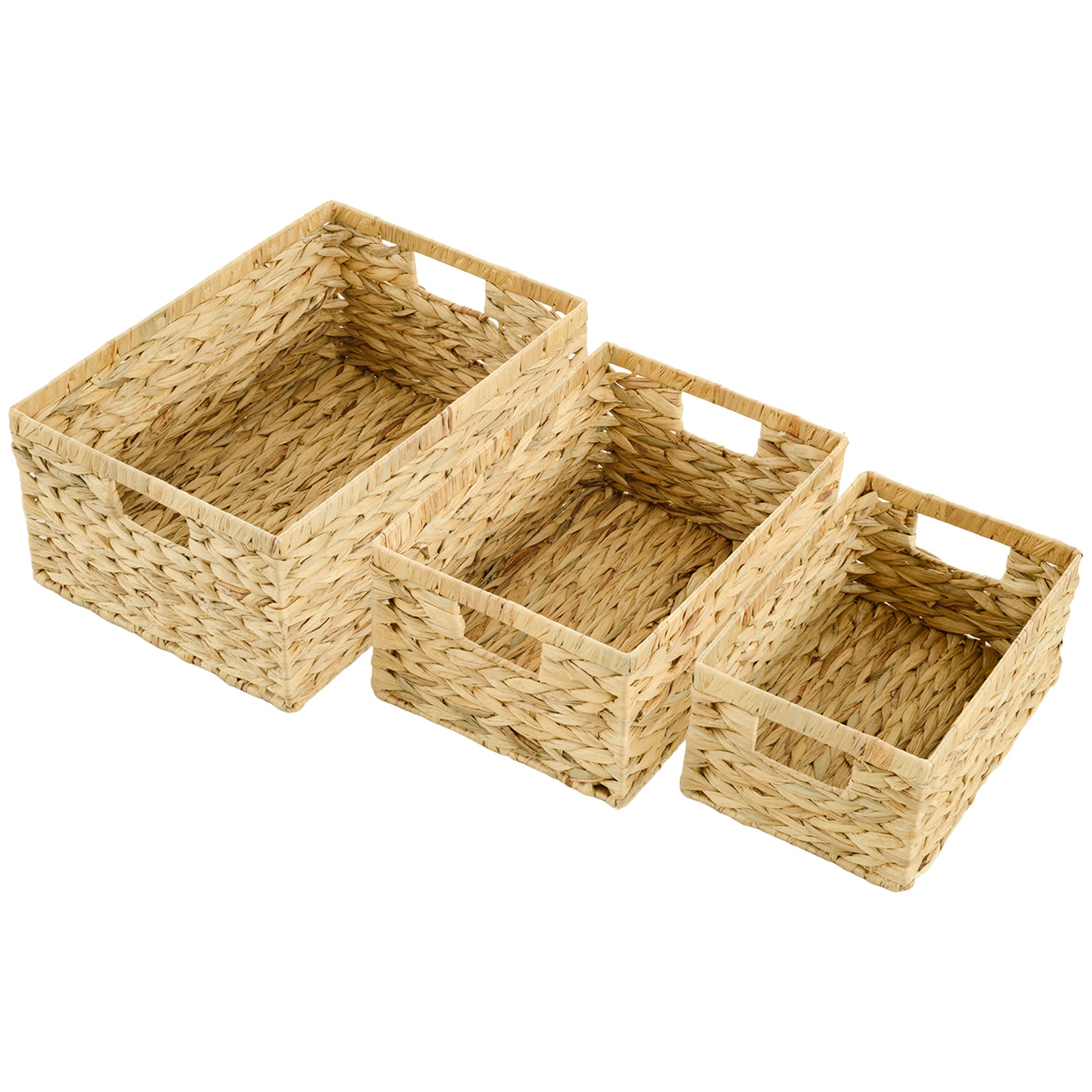 Set of Three Water Hyacinth Storage Baskets