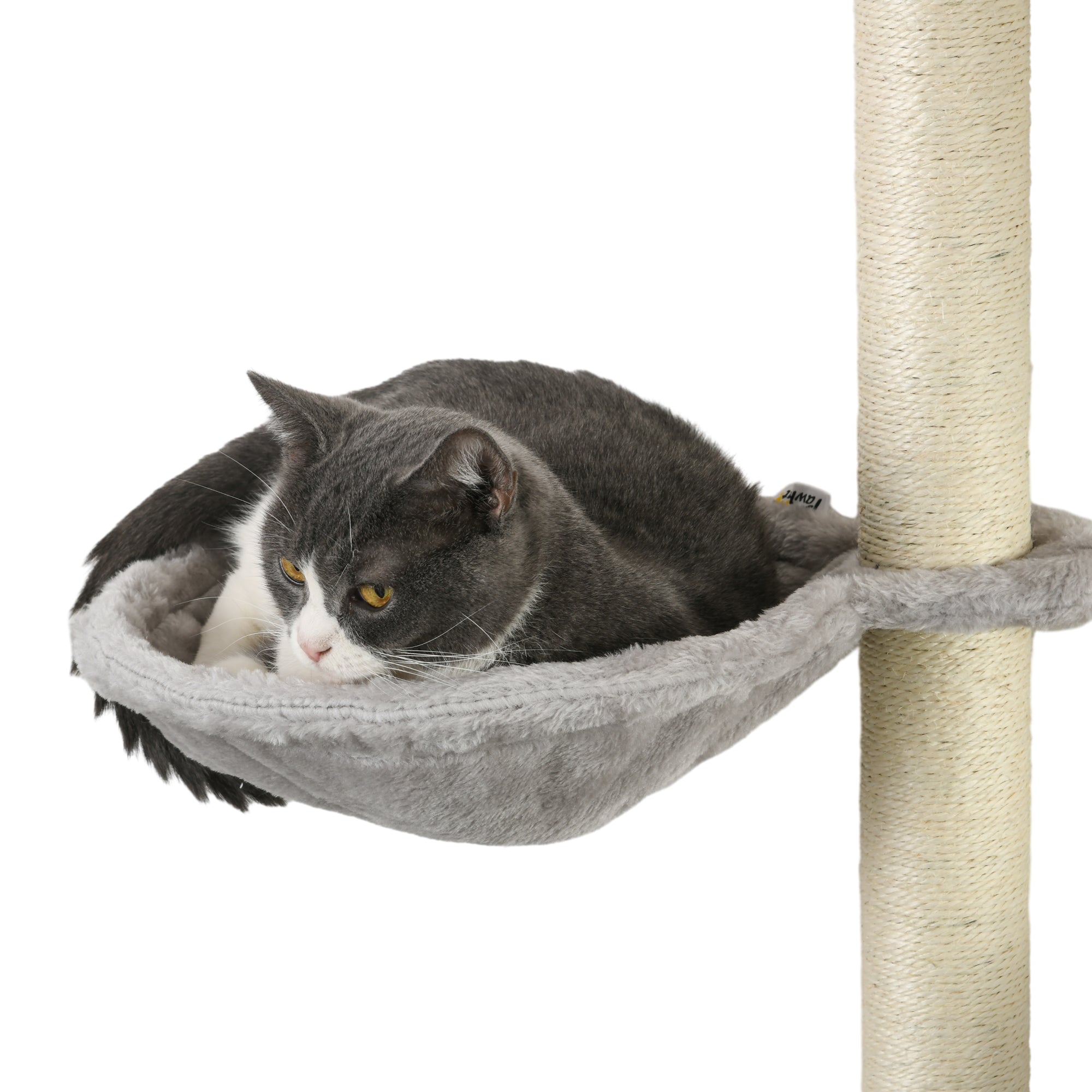 Four-Piece Cat Wall Furniture, with Hammock, Ladder, Platforms, Steps, for Indoor Use - Grey