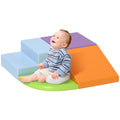 4-Piece Toddler Soft Play Set with Climb and Crawl Foam Stairs and Ramp - Orange