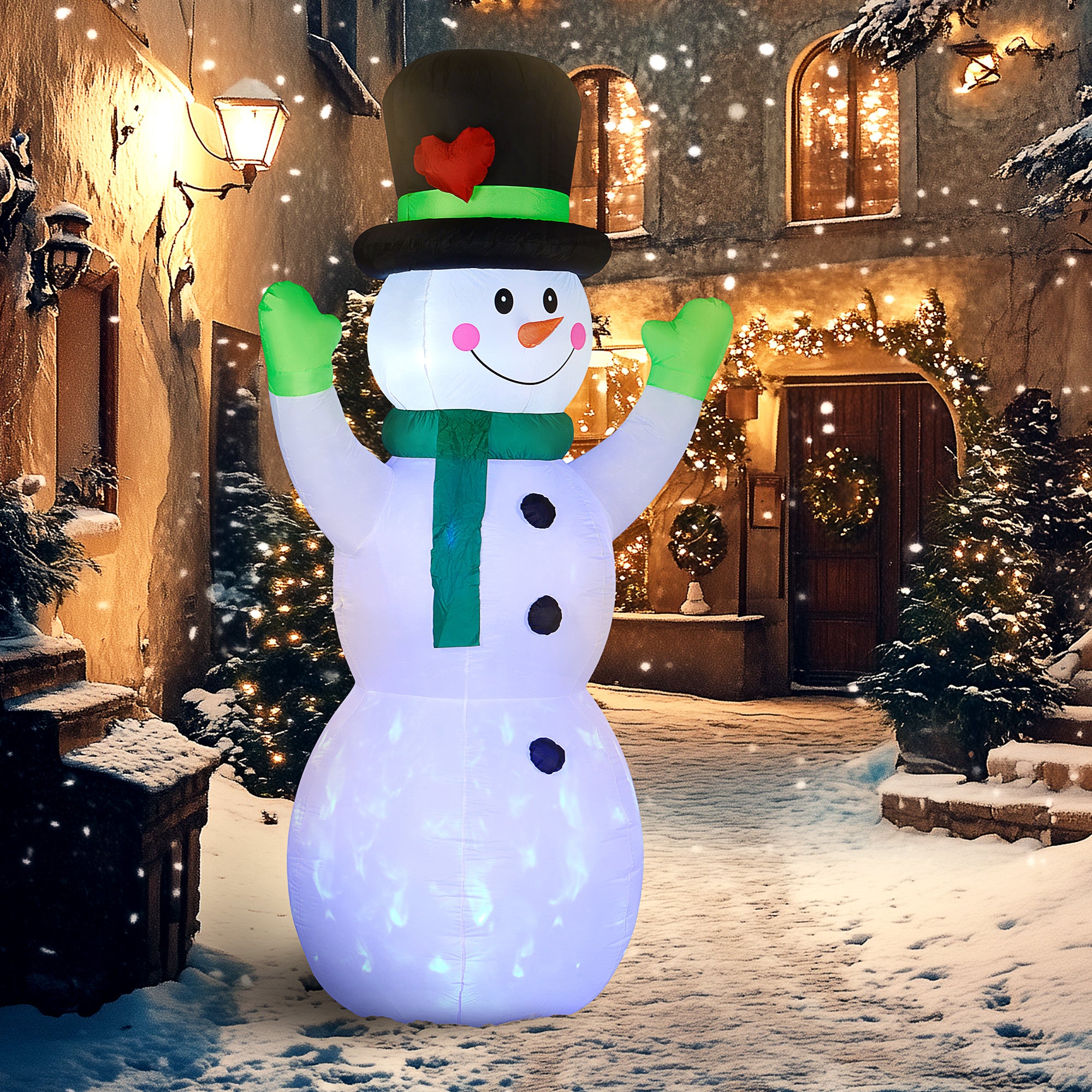 10ft Inflatable Snowman Christmas Decoration, with Accessories