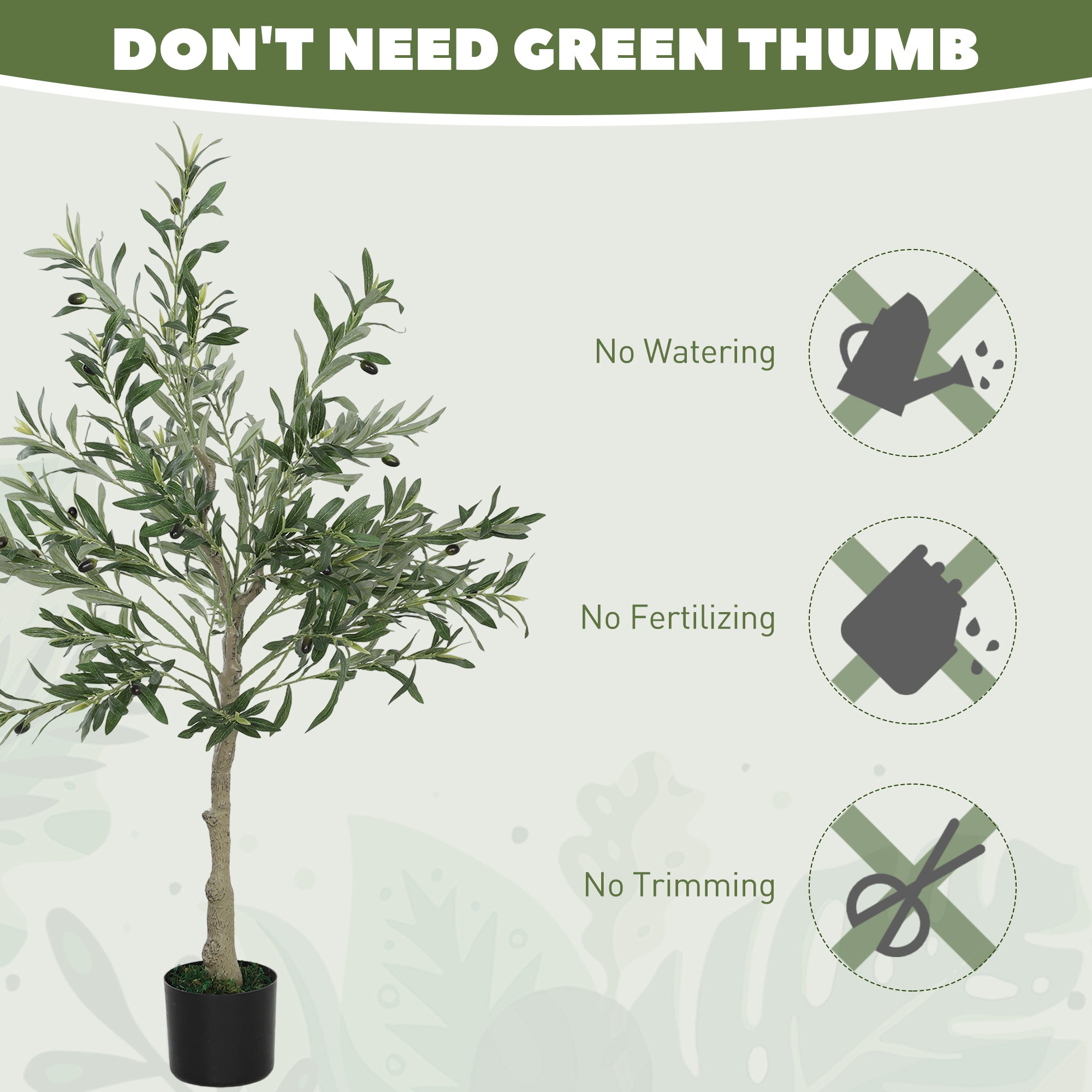 Set of Two Silk Leaf Artificial Olive Trees