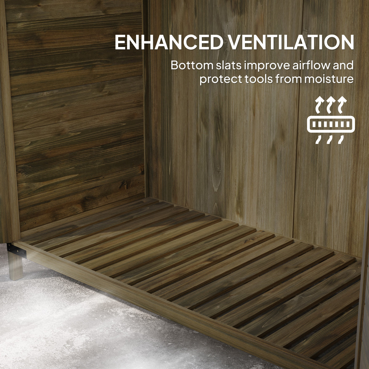 Two-Tier Wooden Garden Storage Shed with Shelves - Green