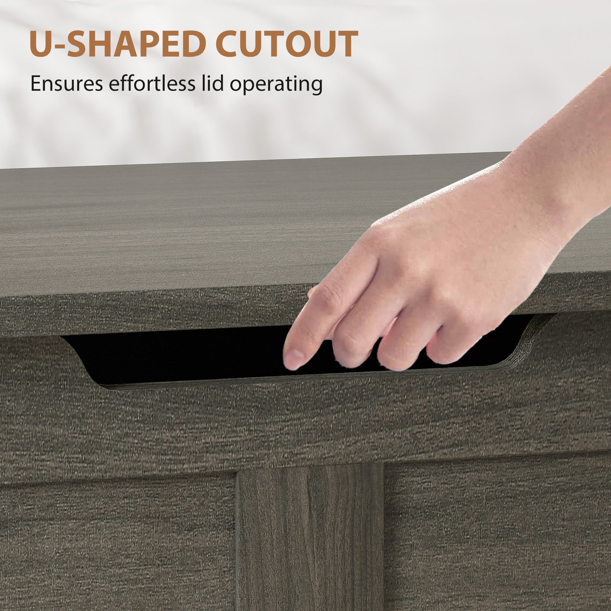 100L Home Storage Box, with Safety Hinges - Charcoal Grey
