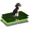 Artificial Grass Dog Toilet with Tray and 2 Grass Pads 67x41cm for Indoor Outdoor - Green