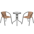 3 Pieces Rattan Bistro Set - Brown