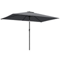 Garden Parasol, Parasol Umbrella with Crank Handle, Tilt Function, Polyester Canopy, Dark Grey