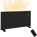 2000W Electric Wifi Smart Glass Panel Heater with Remote & Timer - Black