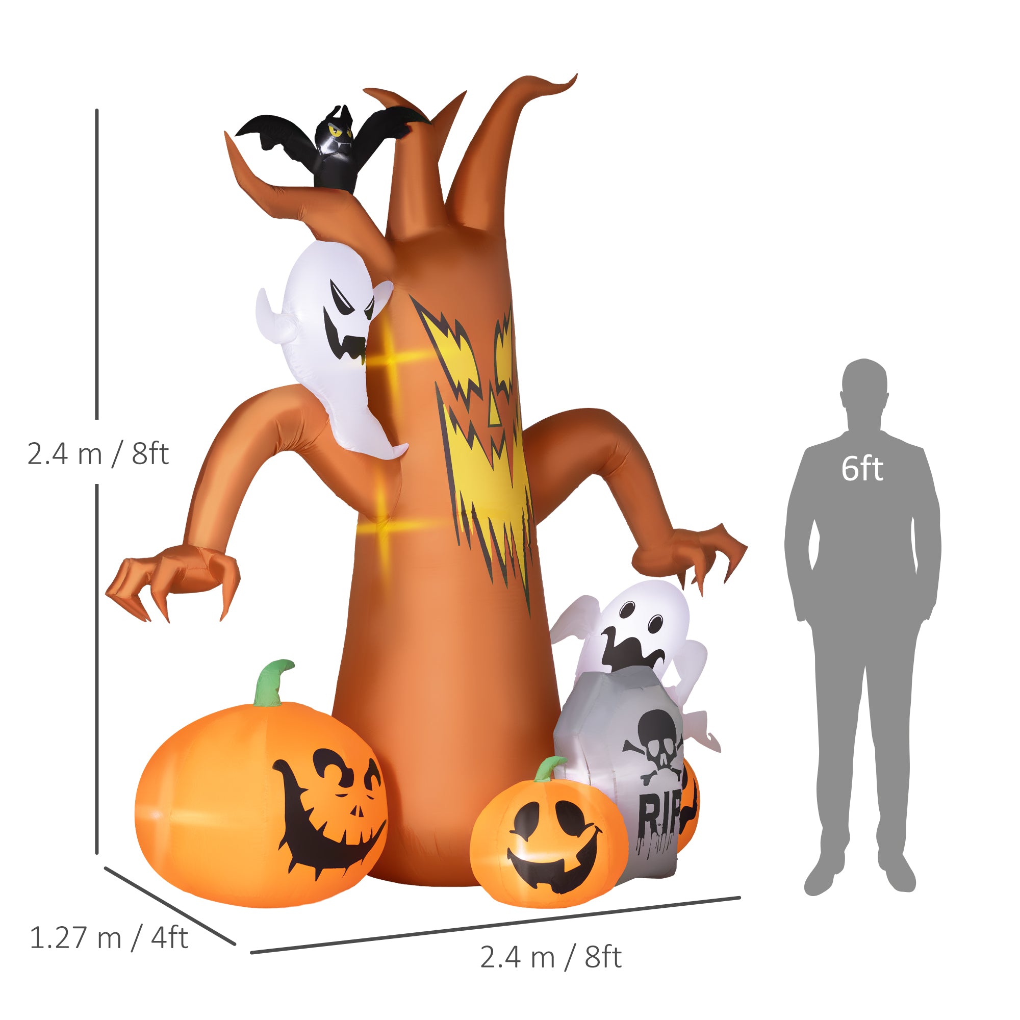 7.9ft Light-Up Halloween Tree Inflatable