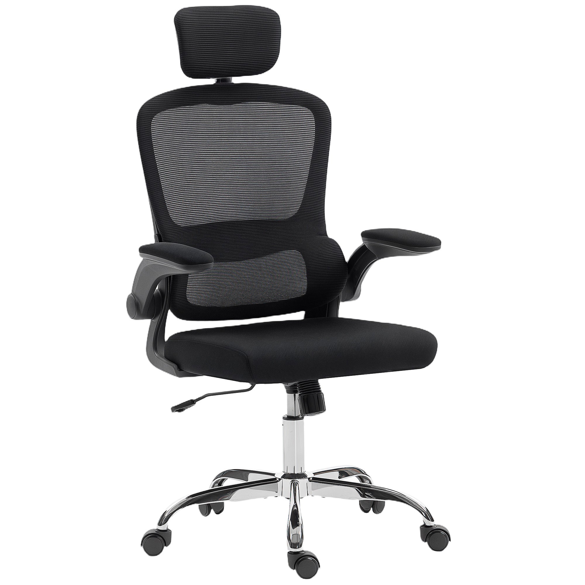 Mesh Back Office Chair, with Lumbar Support - Black
